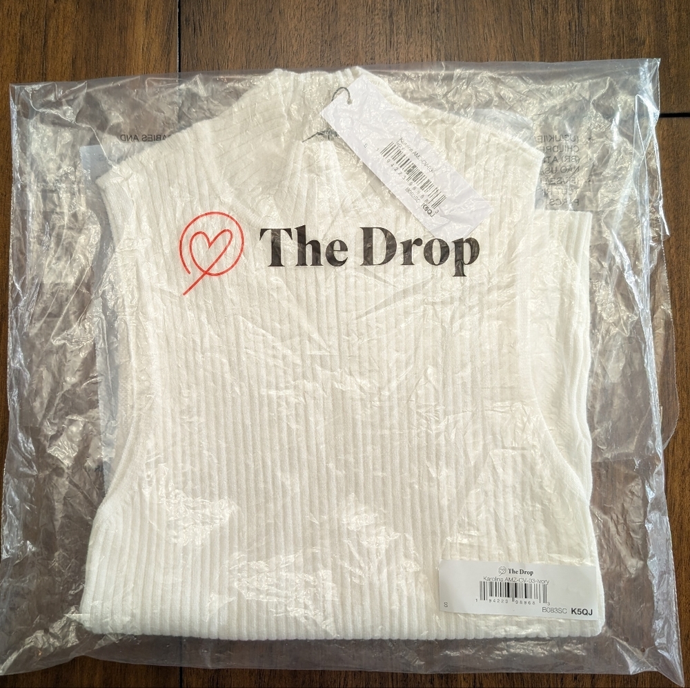 The Drop Womens Karolina Sleeveless Ribbed Mock-Neck Sweater Sz Small New